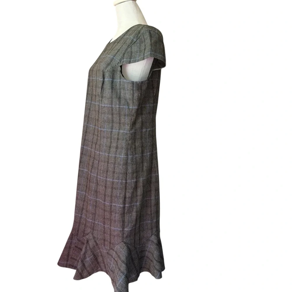Banana Republic Gray Ruffled Sheath Dress Size 14 - Picture 2 of 7